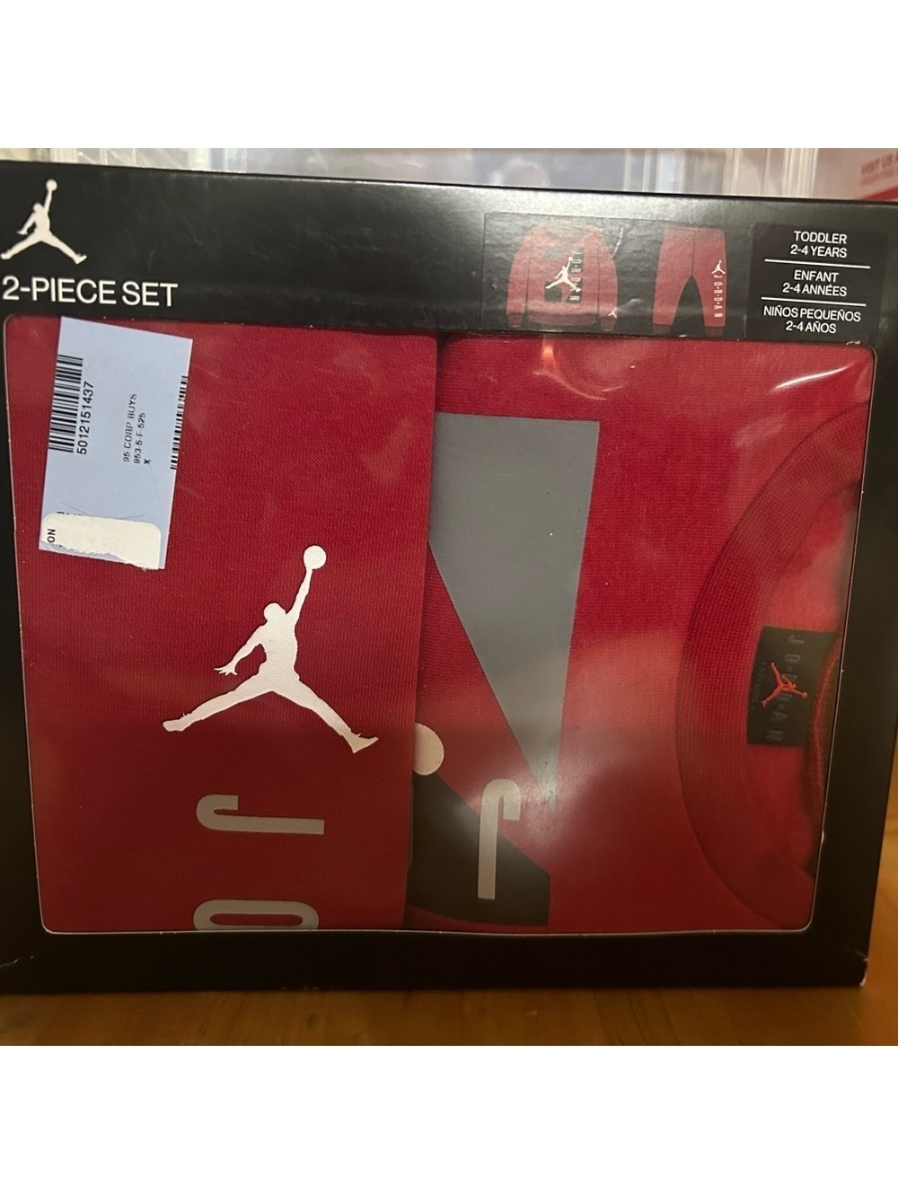 AirJordan Kids Matching 2 Piece Set - Red Black and Gray 2-4 years NWT